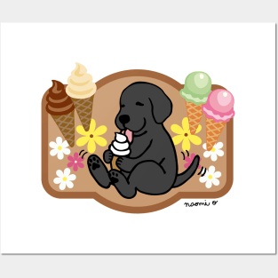 Black Labrador Ice Cream Lover Posters and Art